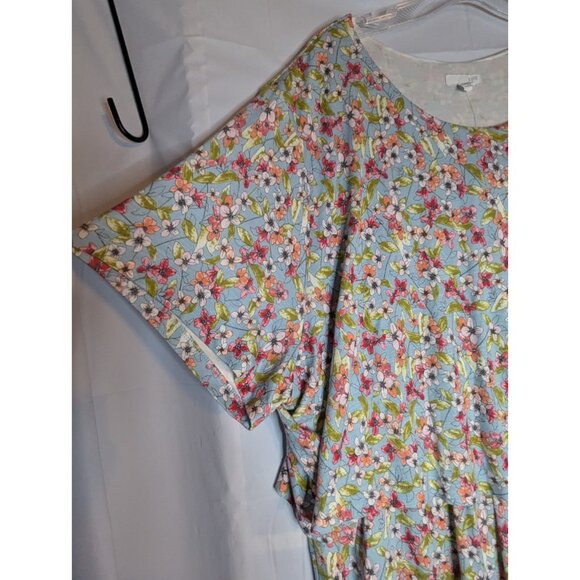 NWT J.Jill Women's Floral Layered Rayon Jersey Dress Sz 4x Boho Resortwear - Picture 3 of 11